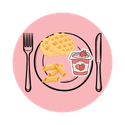 Illustration représentant une alimentation peu variée avec un nombre limité d'aliments.