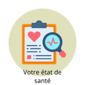 Illustration représentant la prise en compte de l'état de santé dans l'accompagnement nutritionnel.