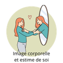 Illustration représentant la perception du corps et son influence sur la relation à l'alimentation.